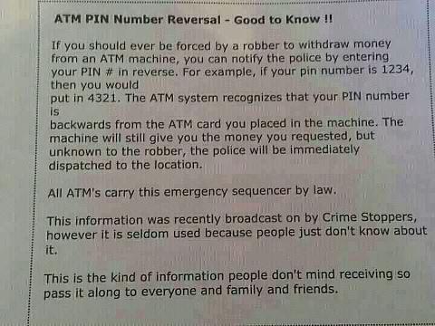 ATM PIN REVERSAL