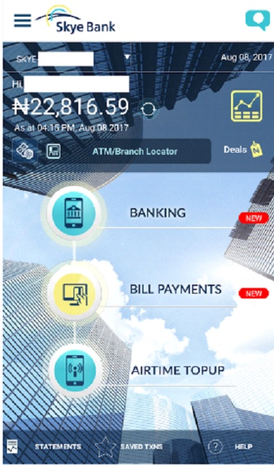 Skye bank app