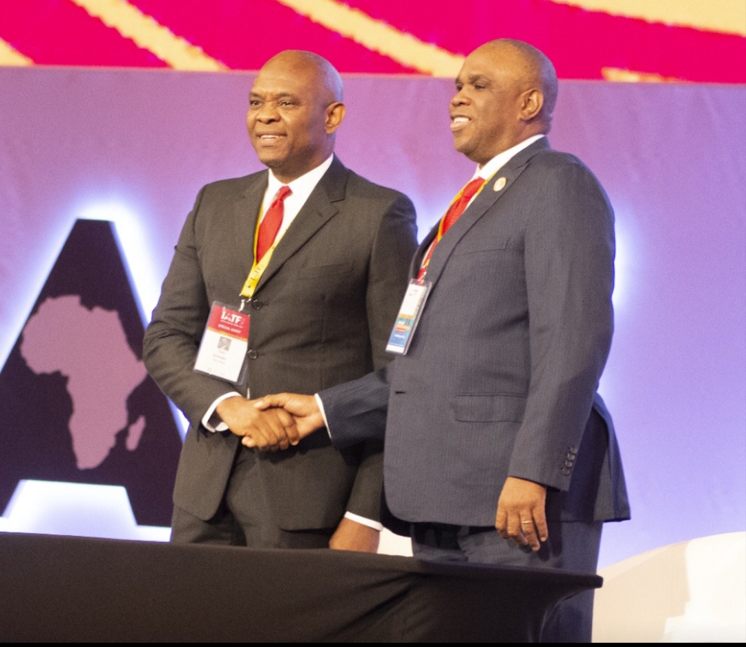 Chairman, Heirs Holdings Group, Mr. Tony Elumelu and President of African Export-Import Bank(Afreximbank), Dr. Benedict Oramah, during the signing of $600 million Facility Deal between Afreximbank and Heirs Holdings Group to scale Heirs Holding’s Energy Investments in Africa…….. in Cairo, Egypt on Tuesday