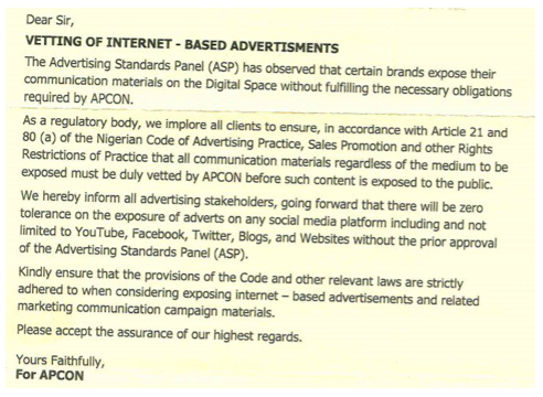 APCON to regulate Social media adverts