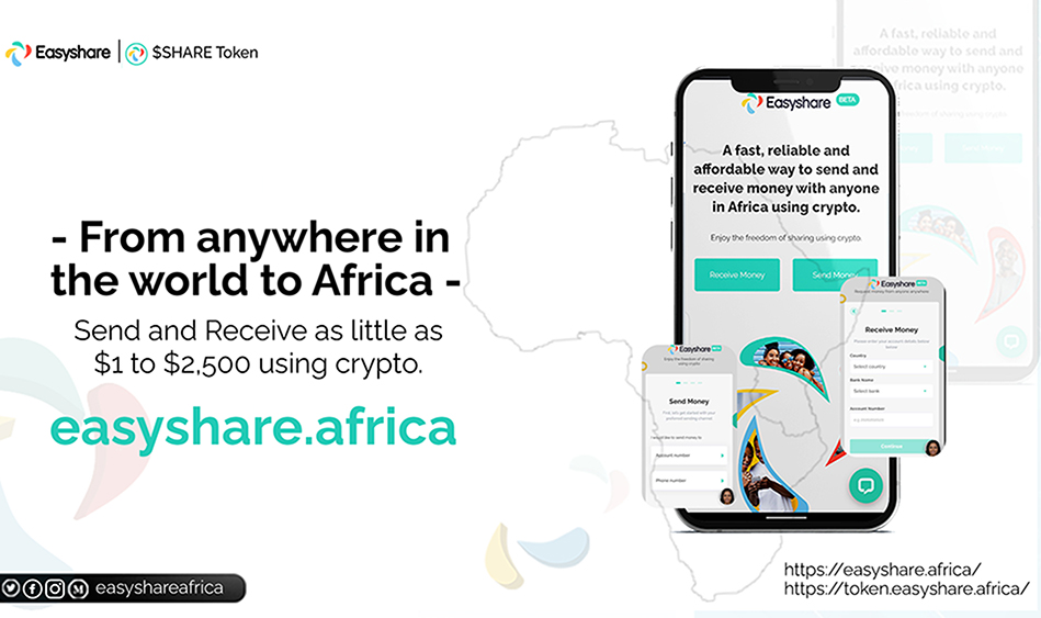 Easyshare.Africa launches platform using safe, low cost, cryptocurrency technology
