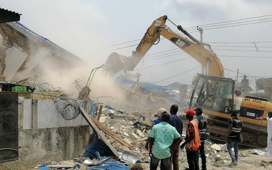 Lagos demolishes church building, issues quit notice to illegal occupants in Eti-Osa