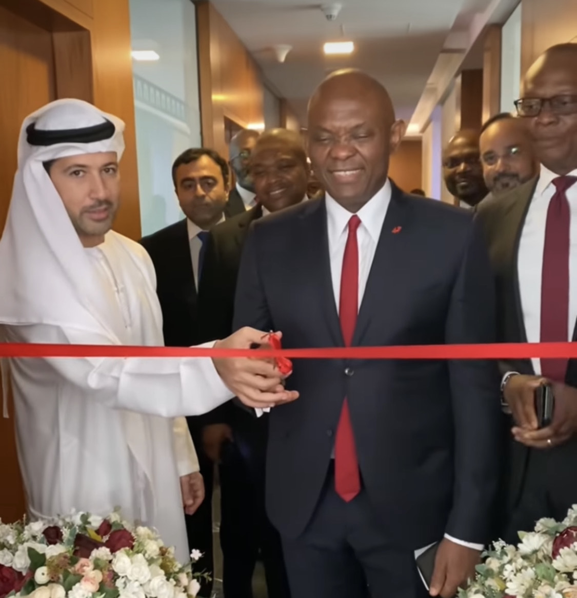 UBA Chairman, Tony Elumelu at the ribbon cutting ceremony in Dubai.