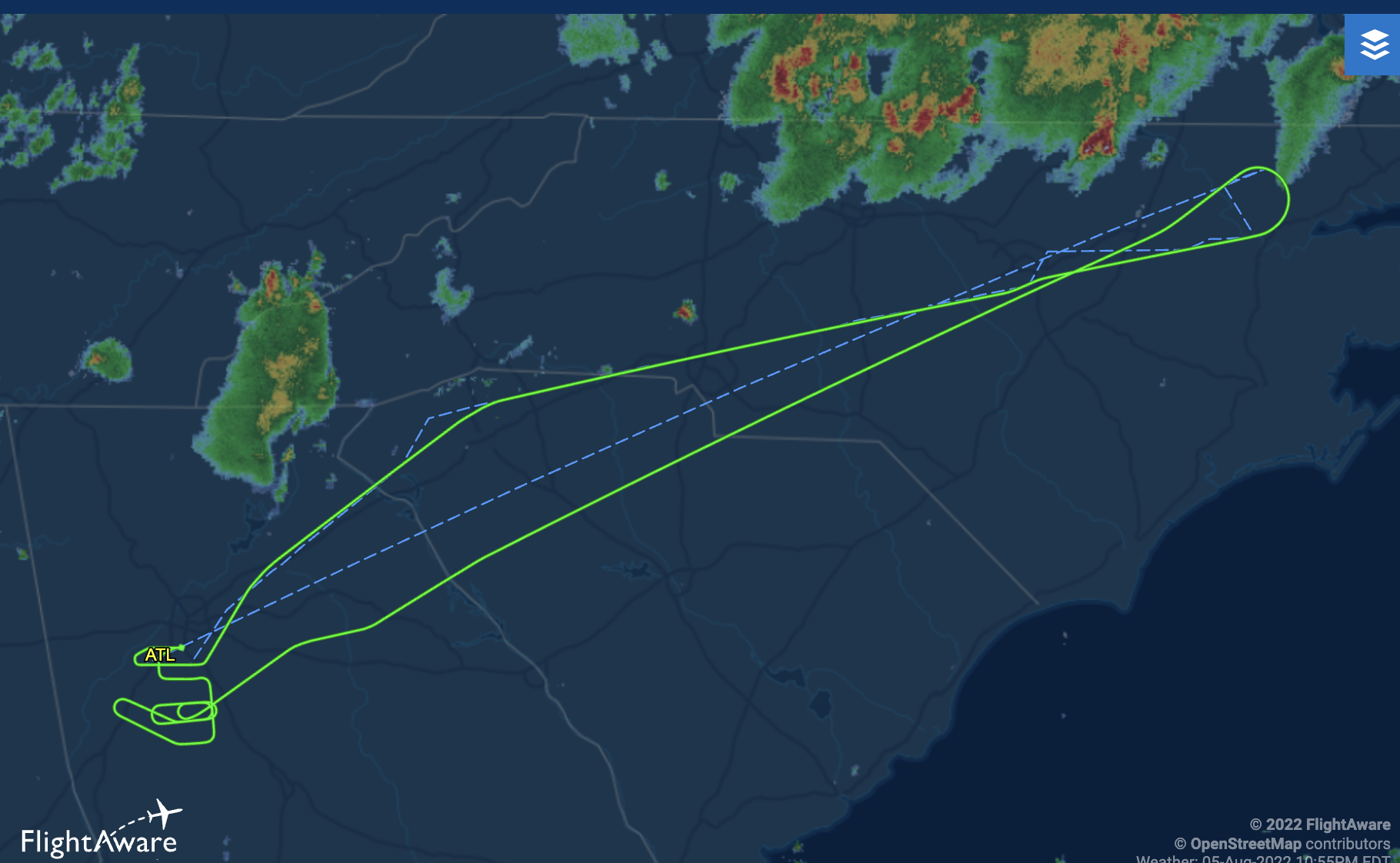 Flight map Source: Flightware