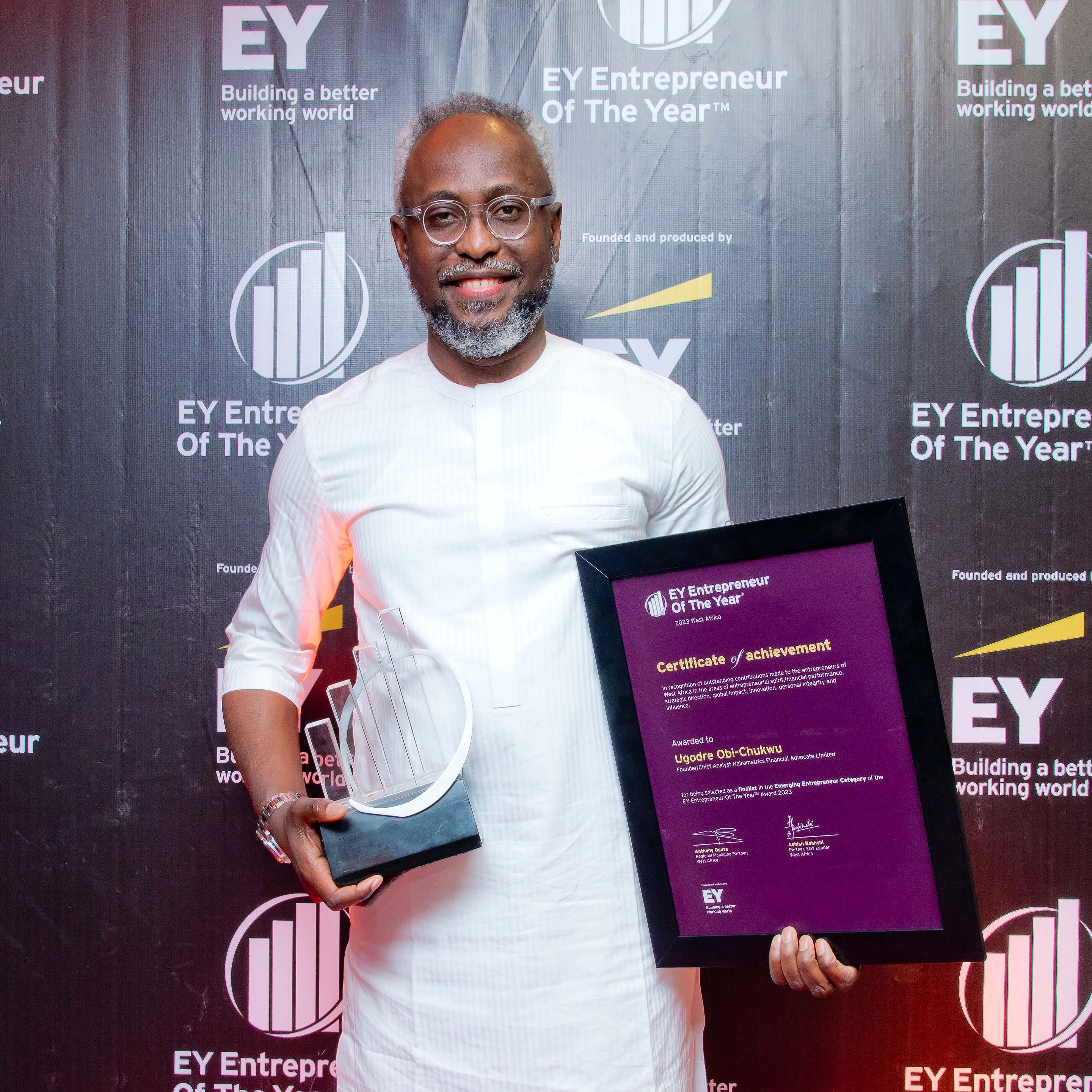  Ugodre Obi-Chukwu named EY Entrepreneur (emerging category) of the year 2023