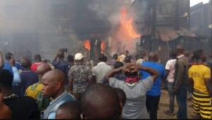 Fire outbreak at popular 14-storey Mandillas building in Lagos Island