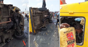 Accident on Third Mainland Bridge as 2 passengers plunge into the Lagoon