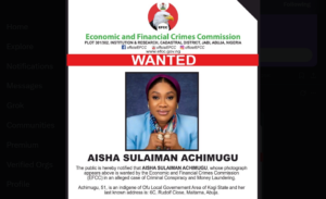 EFCC declares business executive Aisha Achimugu wanted in money laundering probe 
