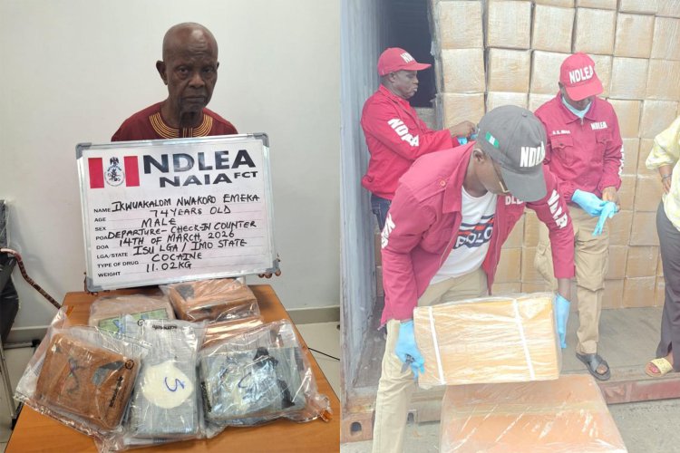 NDLEA arrests 74-year-old man with 11kg cocaine at Abuja airport