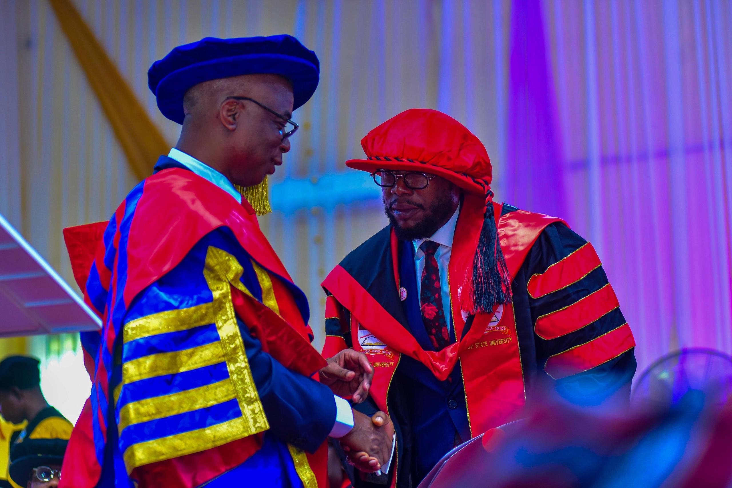 EKSU confers honorary doctorate on FCMB Group top management staff, Akinsanmi Falaki