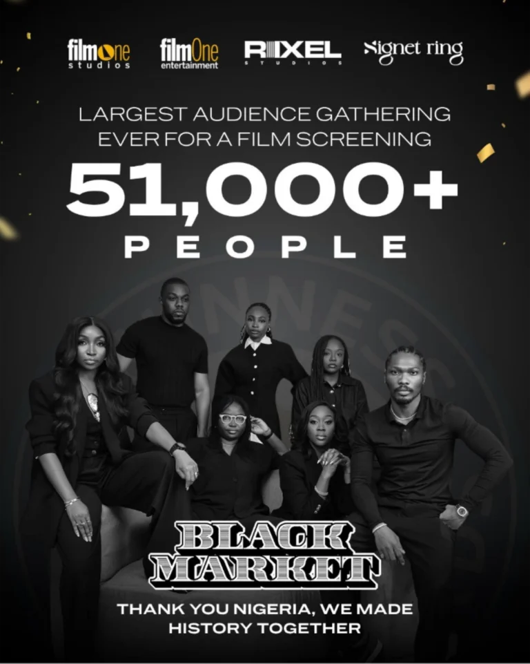 Guinness World Record: Nollywood film ‘Black Market’ debuts with 51,000 viewers in Lagos