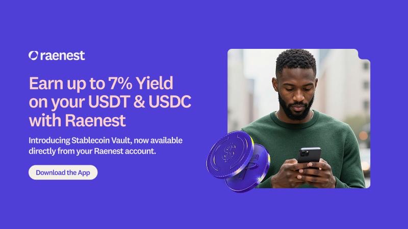 Raenest lance un coffre-fort de stablecoins rémunéré jusqu'à 7 % sur USDC et USDT